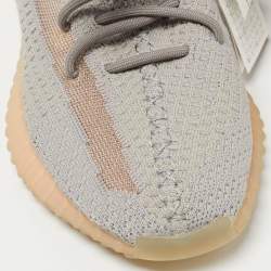 Pre Owned Yeezy x Adidas Grey Knit Fabric Boost 350 V2 True Form Sneakers Size 41 1/3
