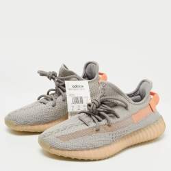 Pre Owned Yeezy x Adidas Grey Knit Fabric Boost 350 V2 True Form Sneakers Size 41 1/3