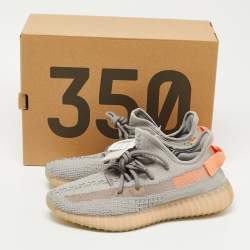 Pre Owned Yeezy x Adidas Grey Knit Fabric Boost 350 V2 True Form Sneakers Size 41 1/3