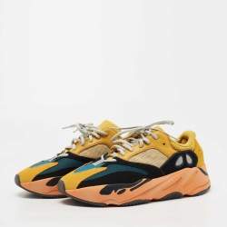 Pre Owned Yeezy x Adidas Multicolor Suede and Mesh Boost 700 Sun Sneakers Size 44