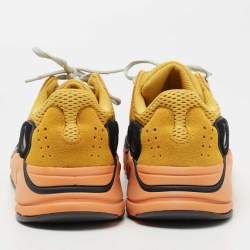 Pre Owned Yeezy x Adidas Multicolor Suede and Mesh Boost 700 Sun Sneakers Size 44