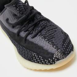 Yeezy x Adidas Black/Grey Knit Fabric and Mesh Boost 350 V2 Sneakers Size 44 2/3