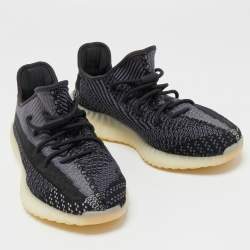 Yeezy x Adidas Black/Grey Knit Fabric and Mesh Boost 350 V2 Sneakers Size 44 2/3