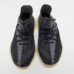 Yeezy x Adidas Black/Grey Knit Fabric and Mesh Boost 350 V2 Sneakers Size 44 2/3