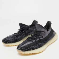 Yeezy x Adidas Black/Grey Knit Fabric and Mesh Boost 350 V2 Sneakers Size 44 2/3