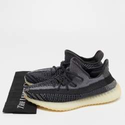 Yeezy x Adidas Black/Grey Knit Fabric and Mesh Boost 350 V2 Sneakers Size 44 2/3