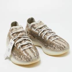 Pre Owned Yeezy x adiddas Grey/Brown Knit Fabric Boost 380 Sneakers Size 46 2/3