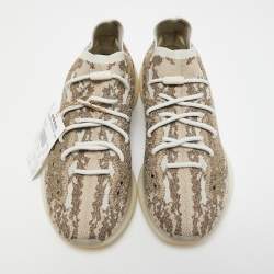Pre Owned Yeezy x adiddas Grey/Brown Knit Fabric Boost 380 Sneakers Size 46 2/3