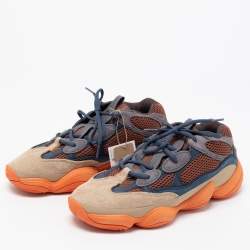 Pre Owned Yeezy x Adidas Multicolor Fabric and Suede Yeezy 500 ‘Enflame Sneakers Size 43 1/3