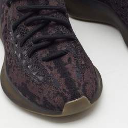 Pre Owned Yeezy x Adidas Black Knit Fabric Boost 380 Onyx Sneakers Size 38