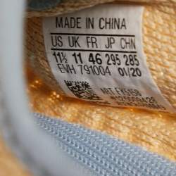 Pre Owned Yeezy x Adidas Light Yellow/Blue Knit Fabric 350 V2 Linen Sneakers Size 46