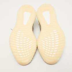 Pre Owned Yeezy x Adidas Brown/Beige Knit Fabric 350 V2 Zyon Sneakers Size 46