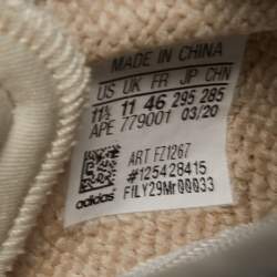 Pre Owned Yeezy x Adidas Brown/Beige Knit Fabric 350 V2 Zyon Sneakers Size 46