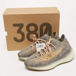 Pre Owned Yeezy x Adidas Grey Knit Fabric Boost 380 Mist Sneakers Size 42