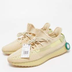 Pre Owned Yeezy x Adidas Beige Knit Fabric Boost 350 V2 Cloud Sneakers Size 48