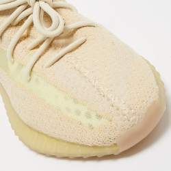 Pre Owned Yeezy x Adidas Beige Knit Fabric Boost 350 V2 Cloud Sneakers Size 48