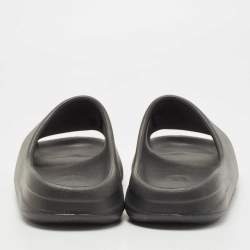 Pre Owned Adidas Black Rubber Yeezy Slide Onyx Slide Flats Size 43