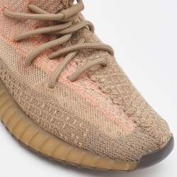 Pre Owned Yeezy x Adidas Olive Green Knit Fabric Boost 350 V2 Israfil Sneakers Size 411/3