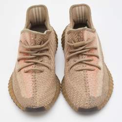 Pre Owned Yeezy x Adidas Olive Green Knit Fabric Boost 350 V2 Israfil Sneakers Size 411/3