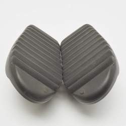 Pre Owned Yeezy x adidas Black Rubber Onyx Flat Slides Size 42