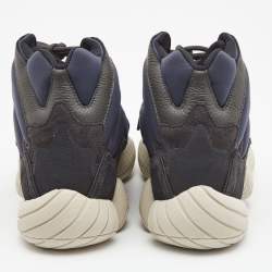 Pre Owned Yeezy x adidas Dark Blue Suede and Fabric Yeezy 500 High Top Sneakers Size 48