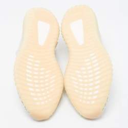 Pre Owned Yeezy x Adidas White/Cream Knit Fabric Boost 350 V2 Lundmark Non Reflective Sneakers Size 48