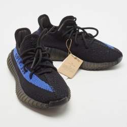 Yeezy x Adidas Black/Blue Knit Fabric Boost 350 V2 Dazzling Blue Sneakers Size 38