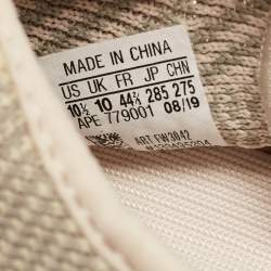 Pre Owned Yeezy x Adidas Beige/Grey Knit Fabric Boost 350 V2 Citrin Sneakers Size 44 2/3