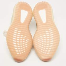 Pre Owned Yeezy x Adidas Beige/Grey Knit Fabric Boost 350 V2 Citrin Sneakers Size 44 2/3