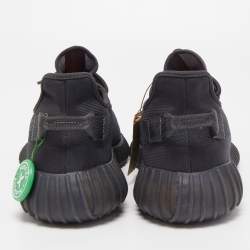 Pre Owned Yeezy x Adidas Black Mesh Boost 350 V2 Mono Cinder Sneakers Size 46 2/3
