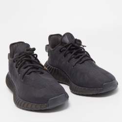 Pre Owned Yeezy x Adidas Black Mesh Boost 350 V2 Mono Cinder Sneakers Size 46 2/3