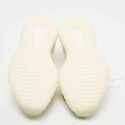 Pre Owned Yeezy x Adidas Off White Knit Fabric Boost 350 V2 Bone Sneakers Size 46