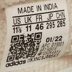 Pre Owned Yeezy x Adidas Off White Knit Fabric Boost 350 V2 Bone Sneakers Size 46