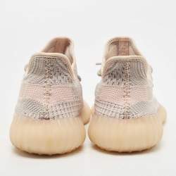 Pre Owned Yeezy x Adidas Pink Knit Fabric Boost 350 V2 Synth Non Reflective Sneakers Size 44