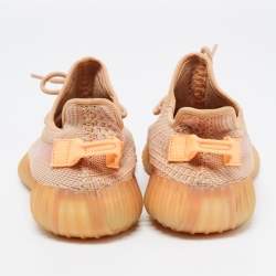 مملوكة مسبقًا Yeezy x Adidas Beige Knit Fabric Boost 350 V2 Clay Sneakers Size 40