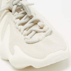 Pre Owned Yeezy x Adidas Cream Knit Fabric 450 Cloud White Sneakers Size 38