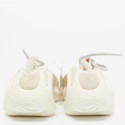 Pre Owned Yeezy x Adidas Cream Knit Fabric 450 Cloud White Sneakers Size 38