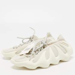 Pre Owned Yeezy x Adidas Cream Knit Fabric 450 Cloud White Sneakers Size 38