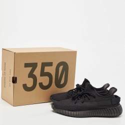Pre Owned Yeezy x adiddas Black Fabric Boost 350 v2 Black Sneakers Size 41 1/3