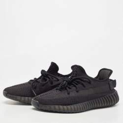 Pre Owned Yeezy x adiddas Black Fabric Boost 350 v2 Black Sneakers Size 41 1/3