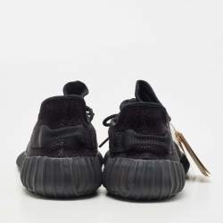 Pre Owned Yeezy x adiddas Black Fabric Boost 350 v2 Black Sneakers Size 41 1/3