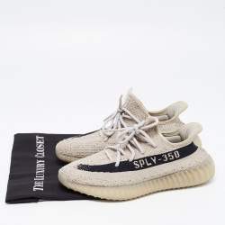 Yeezy x Adidas Brown Knit Fabric Boost 350 V2 Slate Sneakers Size 42