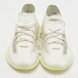 Pre Owned Yeezy x Adidas White/Blue Cotton Knit Boost-380-Calcite-Glow Sneakers Size 41 1/3