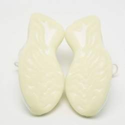 Pre Owned Yeezy x Adidas White/Blue Cotton Knit Boost-380-Calcite-Glow Sneakers Size 41 1/3