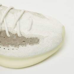 Pre Owned Yeezy x Adidas White/Blue Cotton Knit Boost-380-Calcite-Glow Sneakers Size 41 1/3