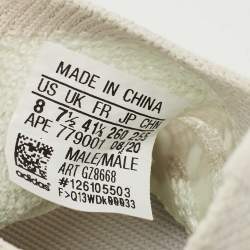 Pre Owned Yeezy x Adidas White/Blue Cotton Knit Boost-380-Calcite-Glow Sneakers Size 41 1/3