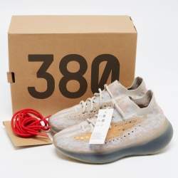Yeezy x Adidas Grey/Beige Knit Fabric Boost 380 Sneakers Size 39 1/3