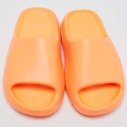 Pre Owned Yeezy x Adidas Orange Rubber Enflame Slides Size 37