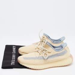 Yeezy x Adidas Beige Knit Fabric Boost-350-V2-linen Sneakers Size 42 2/3