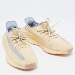 Yeezy x Adidas Beige Knit Fabric Boost-350-V2-linen Sneakers Size 42 2/3